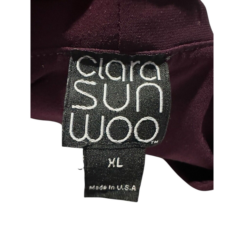 Clara Sun Woo Womens XL Top Popover Shirt Purple Long Sleeve Tunic Shirt F8-1 - Picture 5 of 8